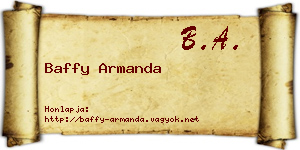 Baffy Armanda névjegykártya